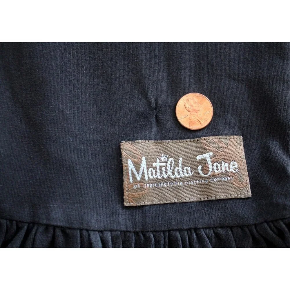 Lot of 2 MATILDA JANE Girl's Big Ruffles Pants Black & Gray, Size 4 REPAIR - Picture 7 of 12